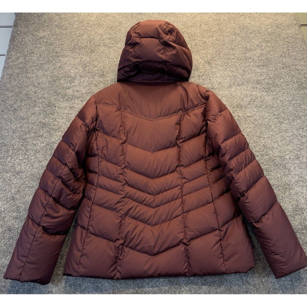 Lands' End Women's Hooded Puffer Jacket Burgundy Size Small 6-8 Winter Coat - Picture 5 of 14